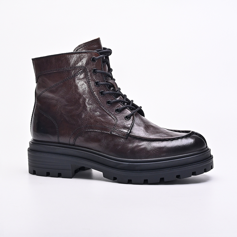 Vintage Moc-Toe Full-Grain Genuine Leather Boots