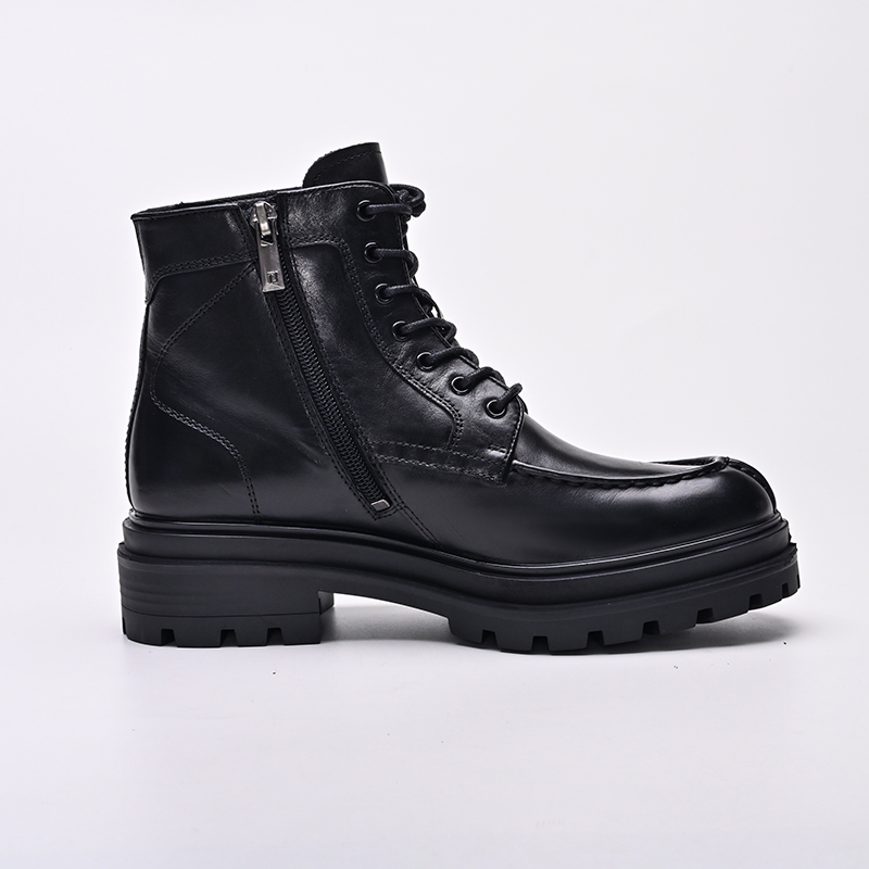 Vintage Moc-Toe Full-Grain Genuine Leather Boots