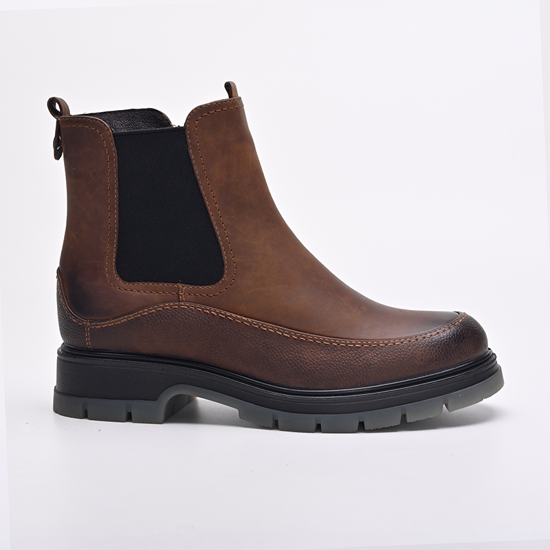 Premium Full-Grain Leather Chelsea Lug Boots W526B-16