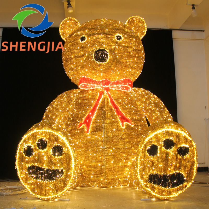 SJ-ZXD-WL013-3 Teddy Bear with Colorful Scarf LED Light, IP65