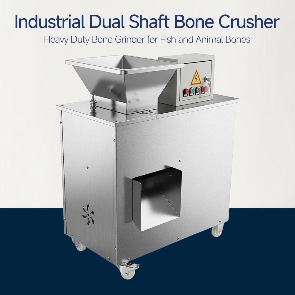 Dual Shaft Bone Crusher Machine | Industrial Bone and Meat Shredder