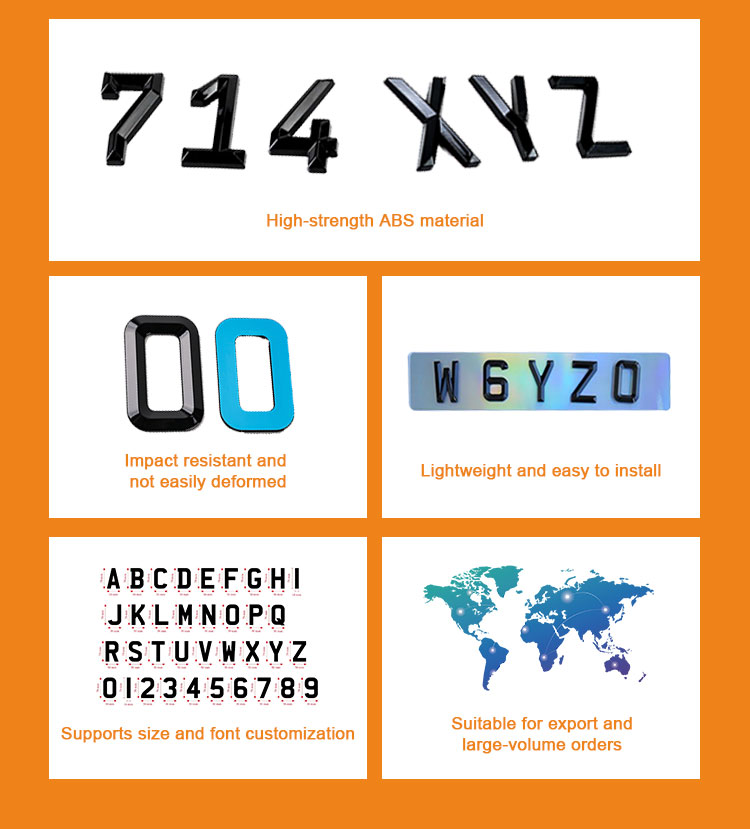 ABS Letters and Numbers for License Plate ABS Letters and Numbers for License Plate