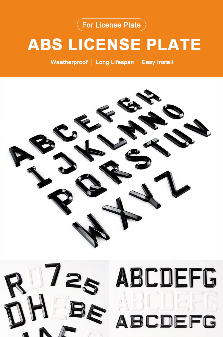 ABS Letters and Numbers for License Plate ABS Letters and Numbers for License Plate