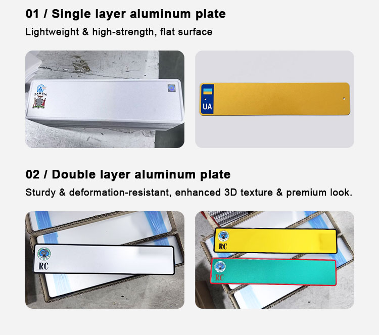 Custom Aluminum License Plate for Car and Motorcycle Registration