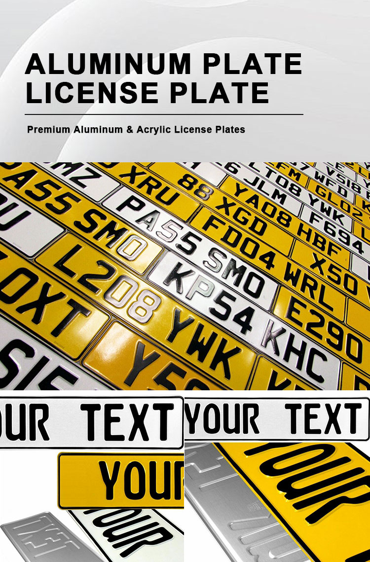 Custom Aluminum License Plate for Car and Motorcycle Registration
