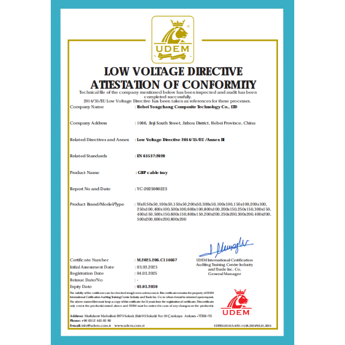 LOW VOLTAGE DIRECTIVE ATIESTATION OF CONFORMITY