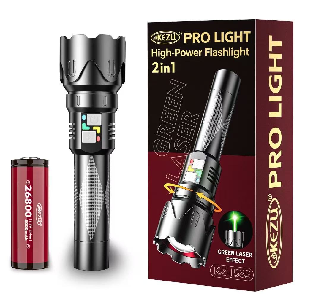 KEZU KZ-SX541 High Power Zoom Flashlight with Digital Power Display