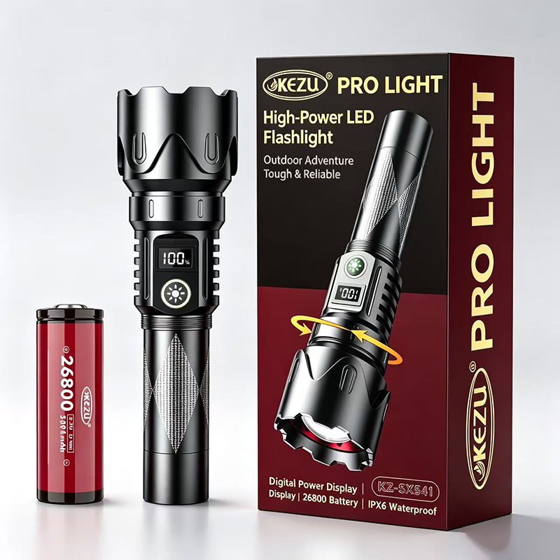 KEZU KZ-SX541 High Power Zoom Flashlight with Digital Power Display