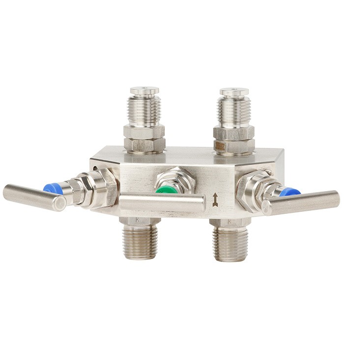 Manifold de válvula WIKA IV3 / IV5 para instrumentos de pressão diferencial