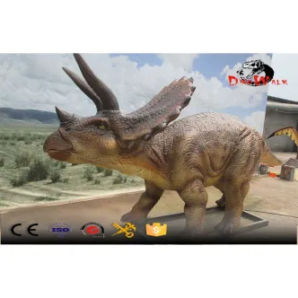 Simulación de dinosaurio animatrónico modelo de tamaño real Triceratops