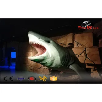 Animatronics Tiburón Rompiendo la Pared Atractiva Exhibición