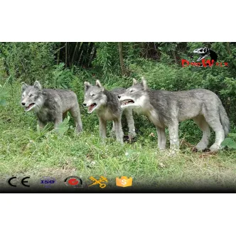 Modelo animal artificial de lobo animatrónico de tamaño natural