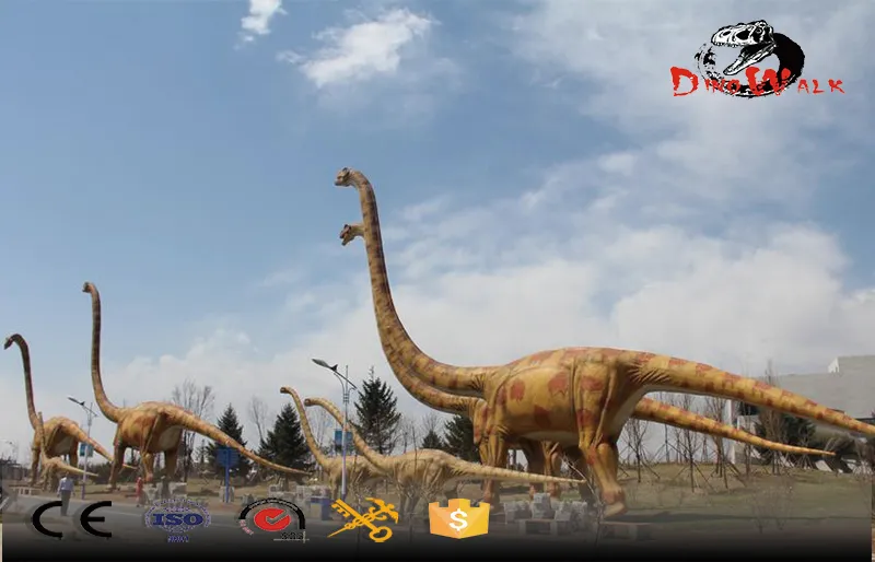 Dinosaurio Omeisaurus enorme de 30m de largo, modelo de dinosaurio artificial para parques