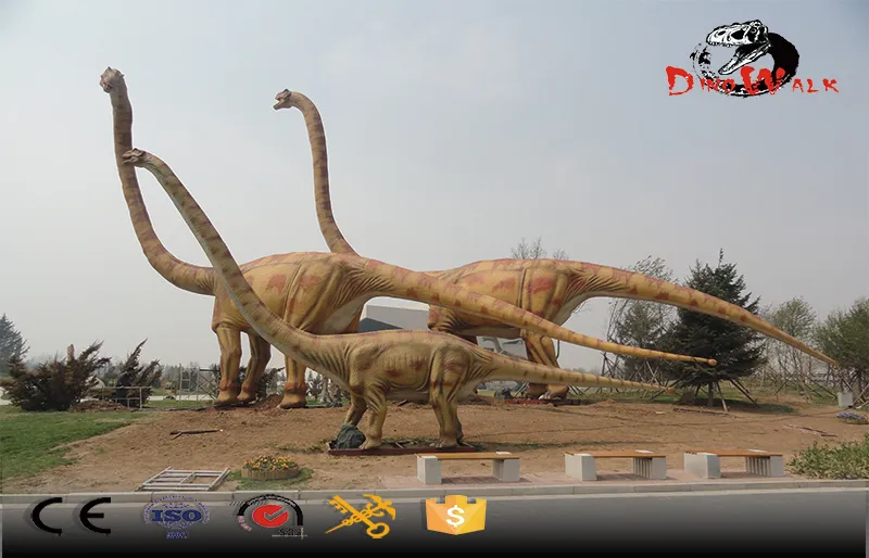 Dinosaurio Omeisaurus enorme de 30m de largo, modelo de dinosaurio artificial para parques