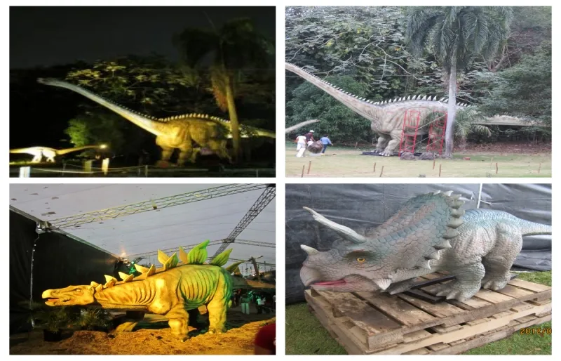 Modelo de simulación de dinosaurio animatrónico de gran tamaño, suministro directo de fábrica