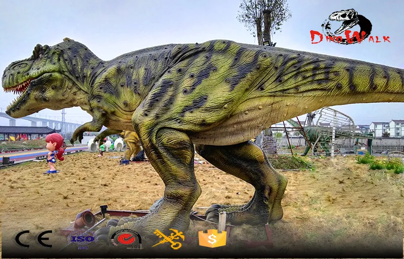 Pantalla atractiva para exteriores T-rex animatrónico de color verde