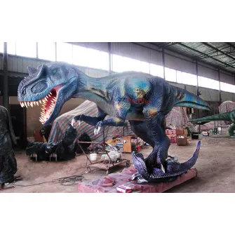 Dinosaurio Allosaurus animatrónico color azul para parque