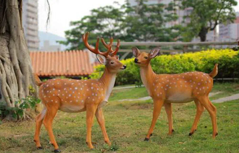 Série animal de fibra de vidro, modelo de estátua de cervo bambi
