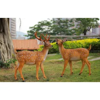Serie Animal de fibra de vidrio, modelo de estatua de ciervo bambi