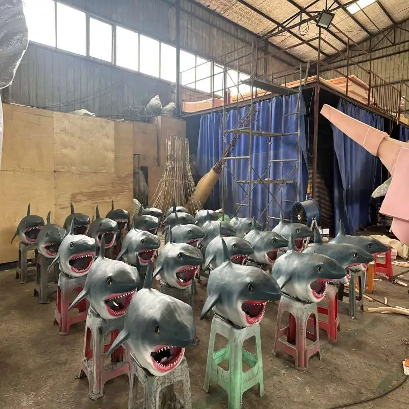 Modelo de tiburón de animales marinos animatrónicos artificiales