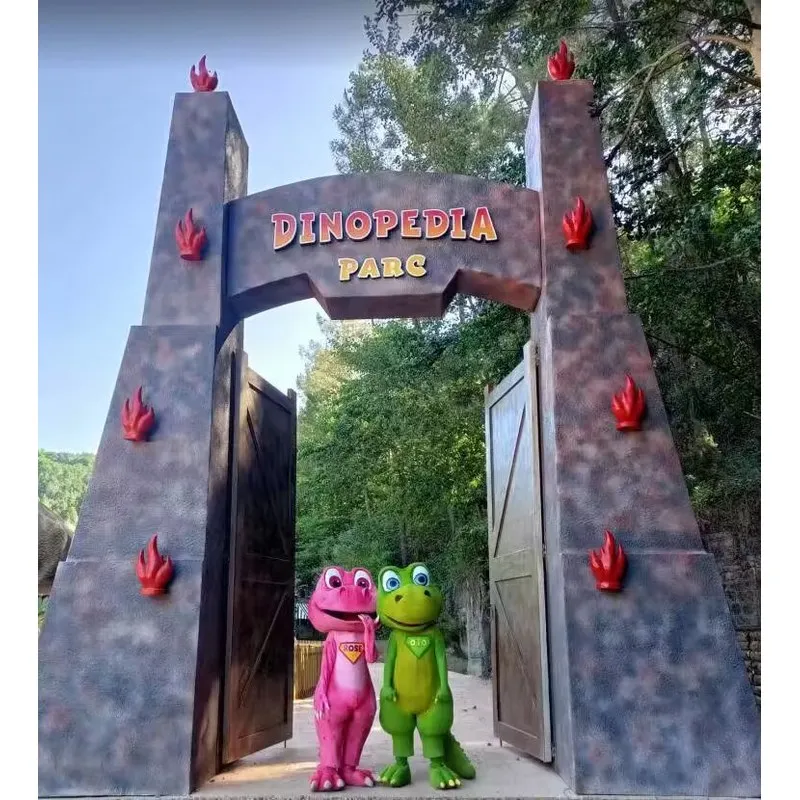 Puerta de entrada de fibra de vidrio de Jurassic Park
