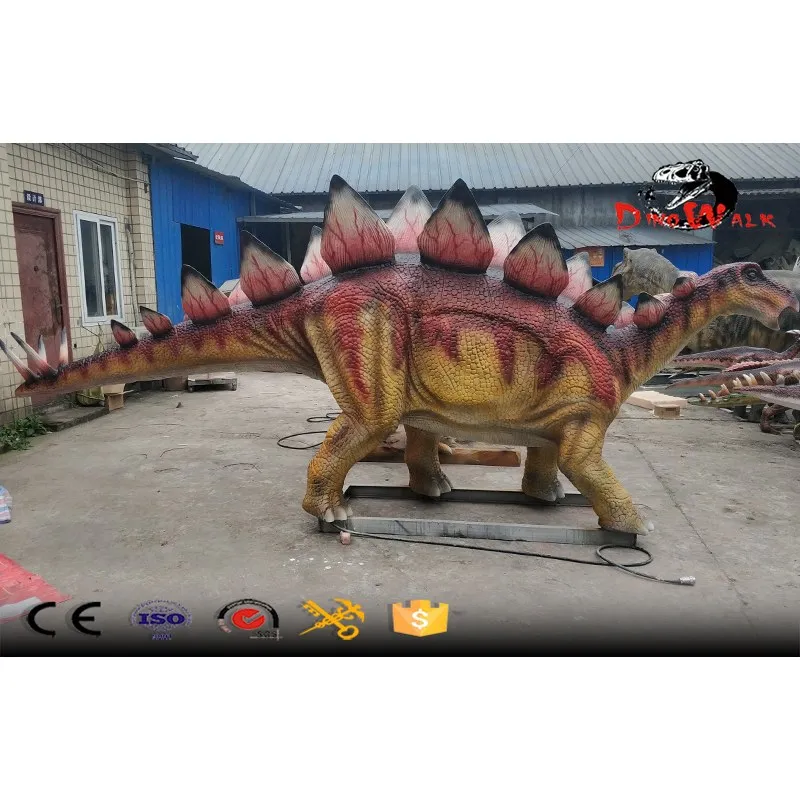 modelo de dinosaurio estegosaurio animatrónico para dino park