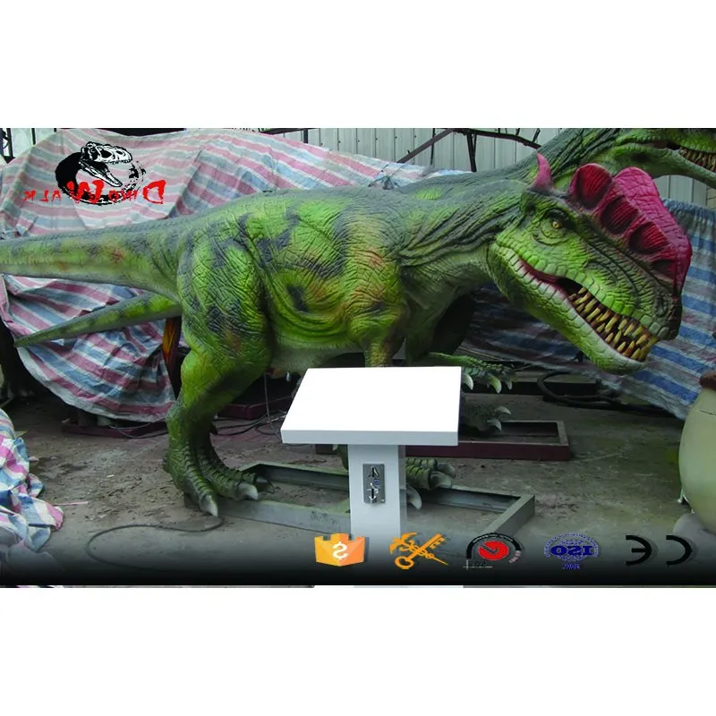 paseo en dinosaurio dilofosaurio animatrónico de alta calidad para entretener