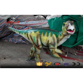 Dinosaurio animatrónico de tamaño mediano con simulación de movimiento para parque