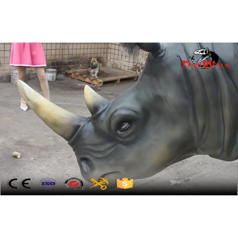 Rinoceronte de fibra de vidrio de la serie de simulación animal para decoración exterior