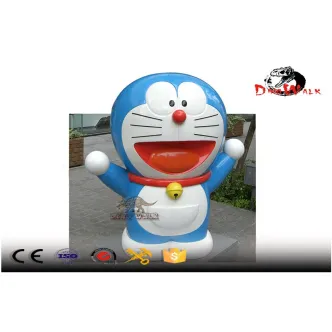 Estatua de decoración exterior de fibra de vidrio Doraemon de 1,5 metros de altura