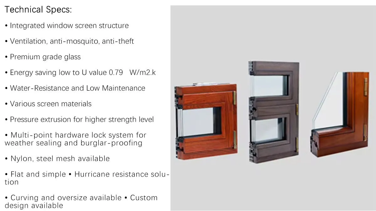 Premium Aluminum-Clad Wood Sliding Windows - Unmatched Insulation and Soundproofing in a System Window Solution