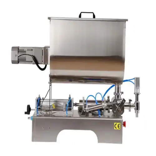 Tabletop filling machine with u shaped mixing hopper