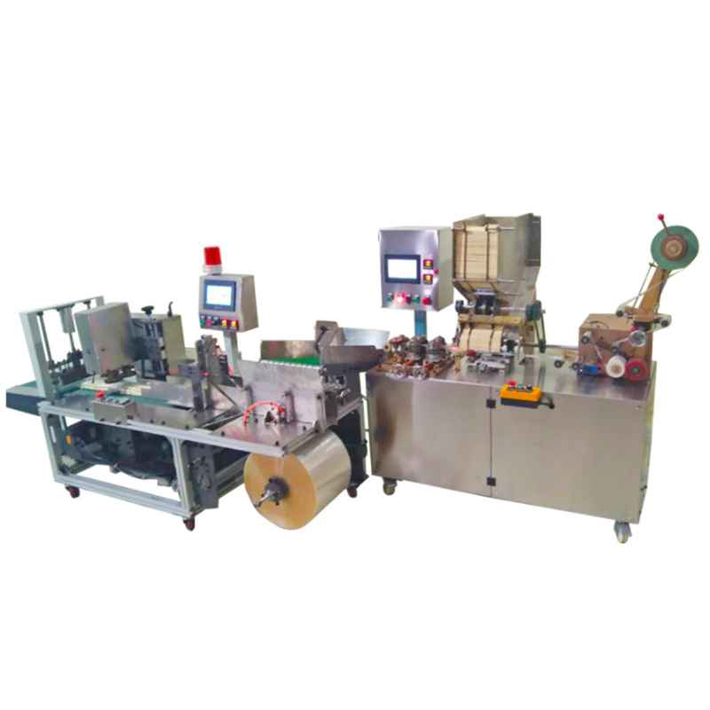 Automatic straw packing machine with end wrapping