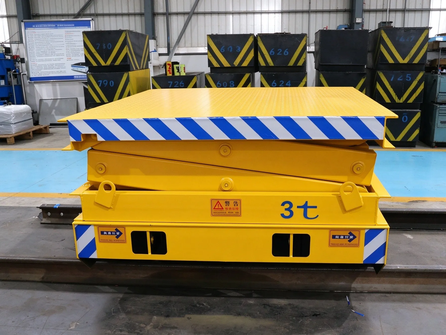 Factory Transfer 3T Rail Transfer Cart - No Battery, Continuous Power