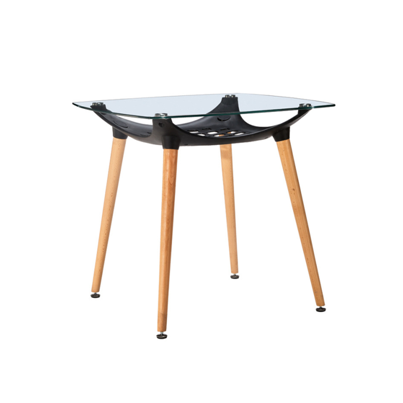 Glass Dining Table With Wood Legs