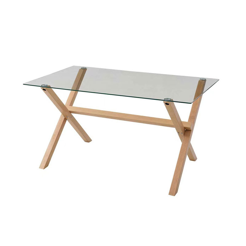 Rectangle tempered glass dining table T-025