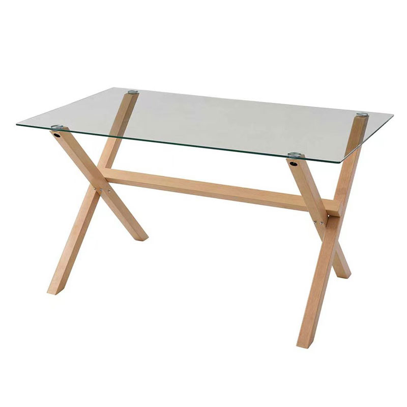 Rectangle tempered glass dining table T-025