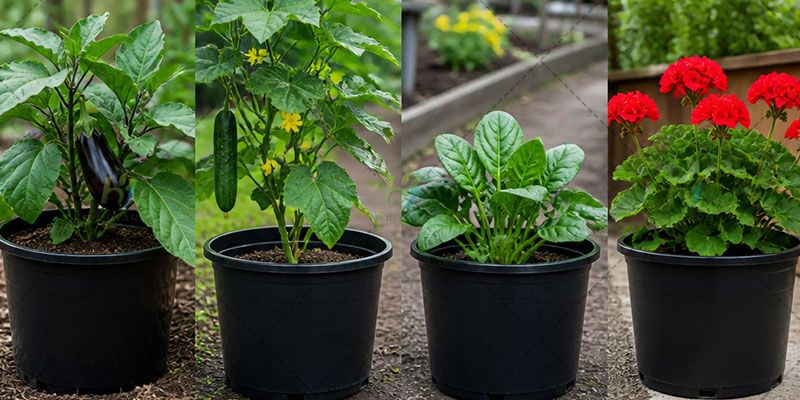 PP 3-Gallonen-Töpfe, Kunststoff-Pflanzgefäße, große Outdoor-Gartenblumen-Kinderzimmertöpfe