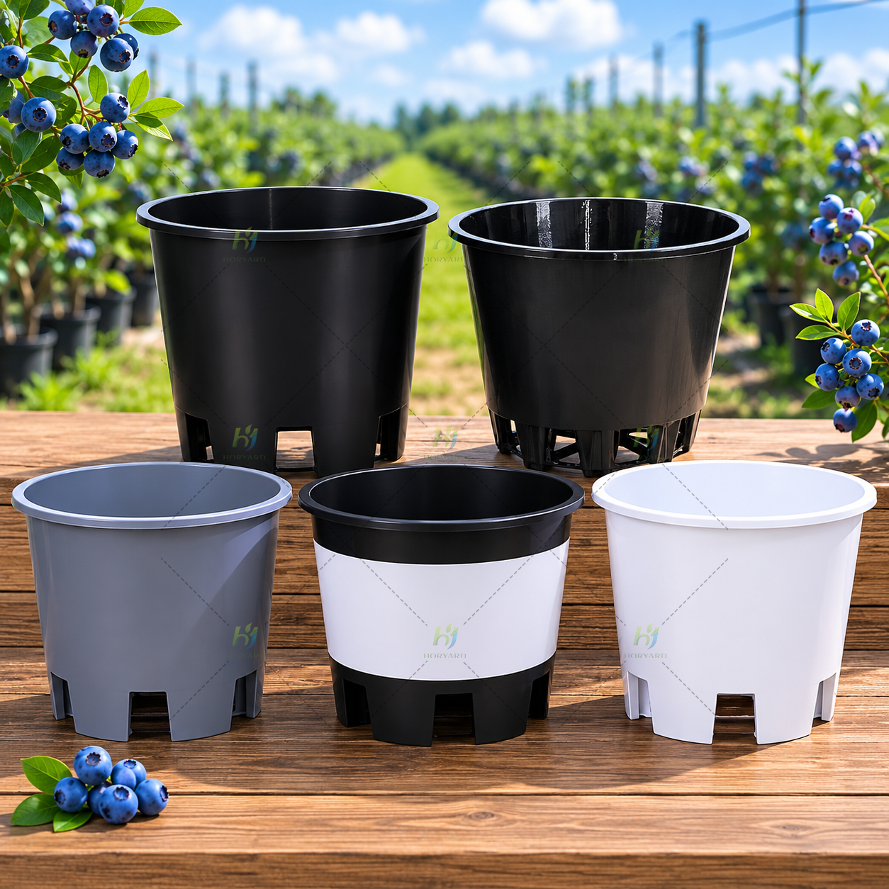 25L runder Blaubeer-Blumentopf (6,6 Gallonen)