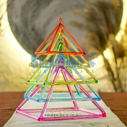 Quartz Colored Crystal Singing Pyramid