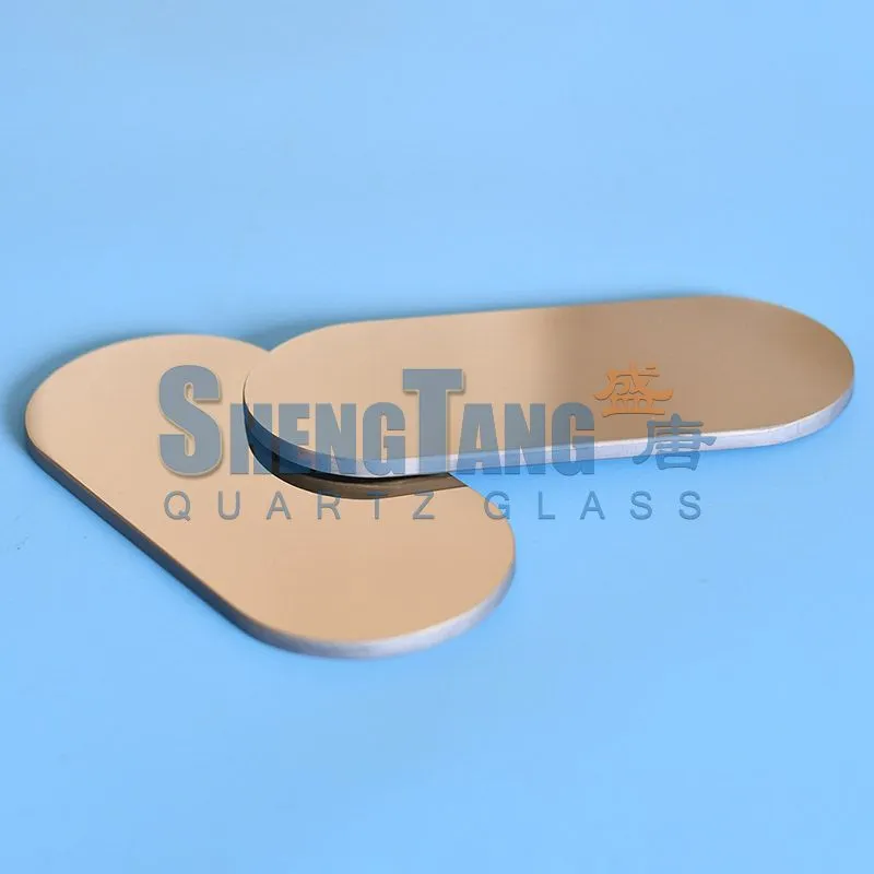 Round Angle Quartz Glass Gold Plated Sheet