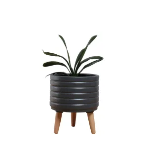 Ceramic Planters with Wood Stands WRC05A