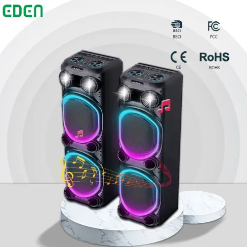 Dual 12 inch party light and sound 1000w bluetooth pairbox speaker