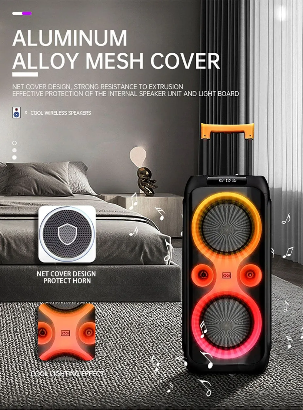 New portable outdoor wireless bluetooth trolley speaker