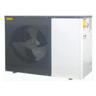 The swimming pool heat pump circulates the water through a filter and then the heat pump heater.