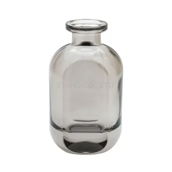 EISHO Grey Glass Bottle, Glass Floral Vase