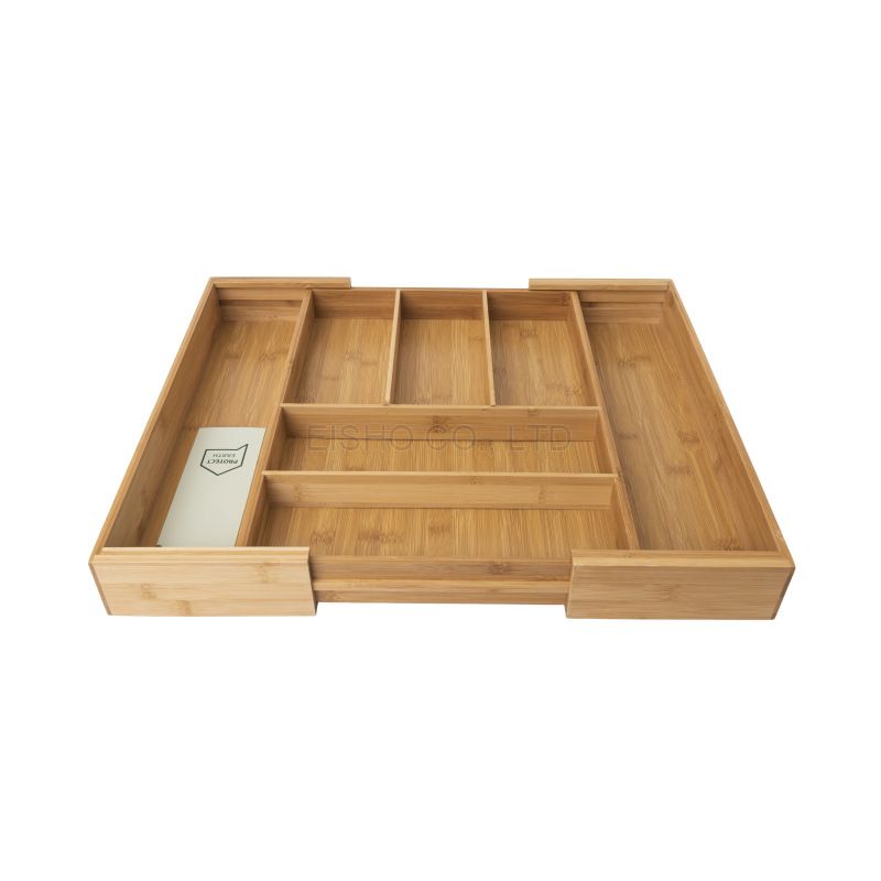 Adjustable Bamboo Drawer Organizer for Kitchen