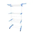 Movable 3 layer Powder Coated Steel cloth Airer with 4 wheels and 2 extra plastic hanging hooks