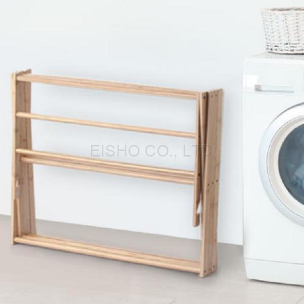 Full Bamboo Construction Foldable Clothes Drying Rack