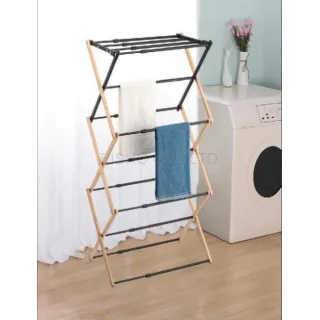 Collapsible and Extendable Bamboo Clothes Drying Rack